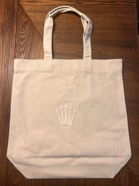 Rolex - Authentic Rolex Cream Canvas Tote Bag